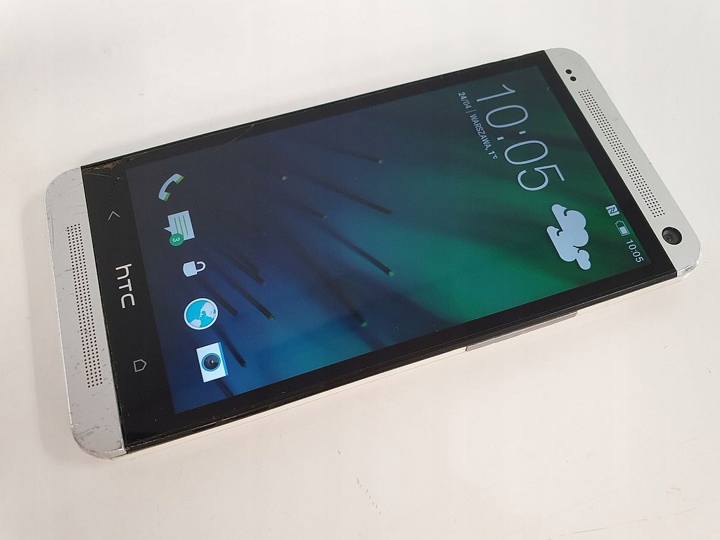HTC ONE M7 32GB srebrny pęknięta szyba