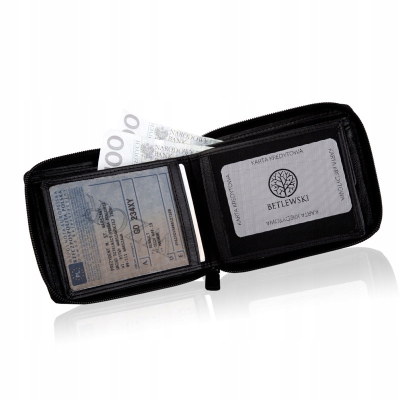 Купить Кожаный мужской кошелек Betlewski RFID на молнии: отзывы, фото, характеристики в интерне-магазине Aredi.ru