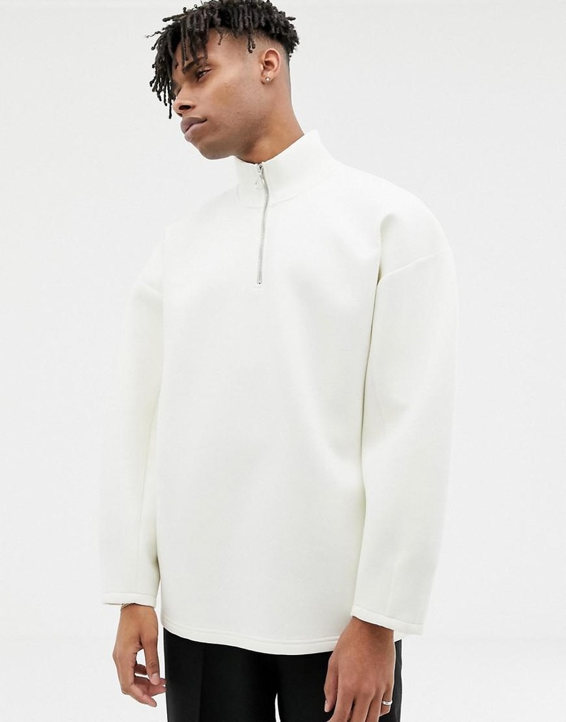 ASOS WHITE__XDI ECRU PIANKOWA BLUZA MĘSKA__L