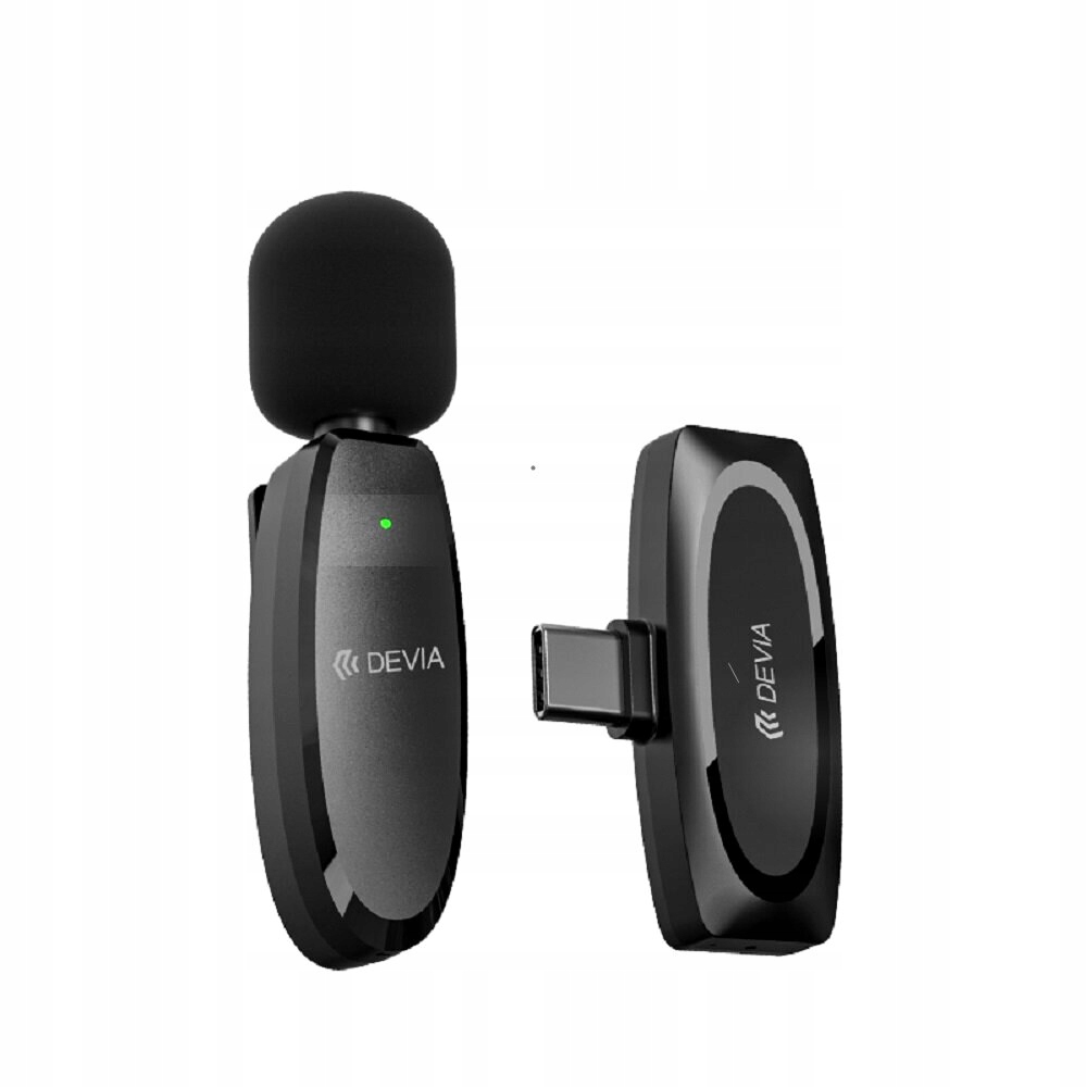 MIKROFON KRAWATOWY BEZPRZEWODOWY DO TELEFONU USB-C MAŁY KINTONE DEVIA