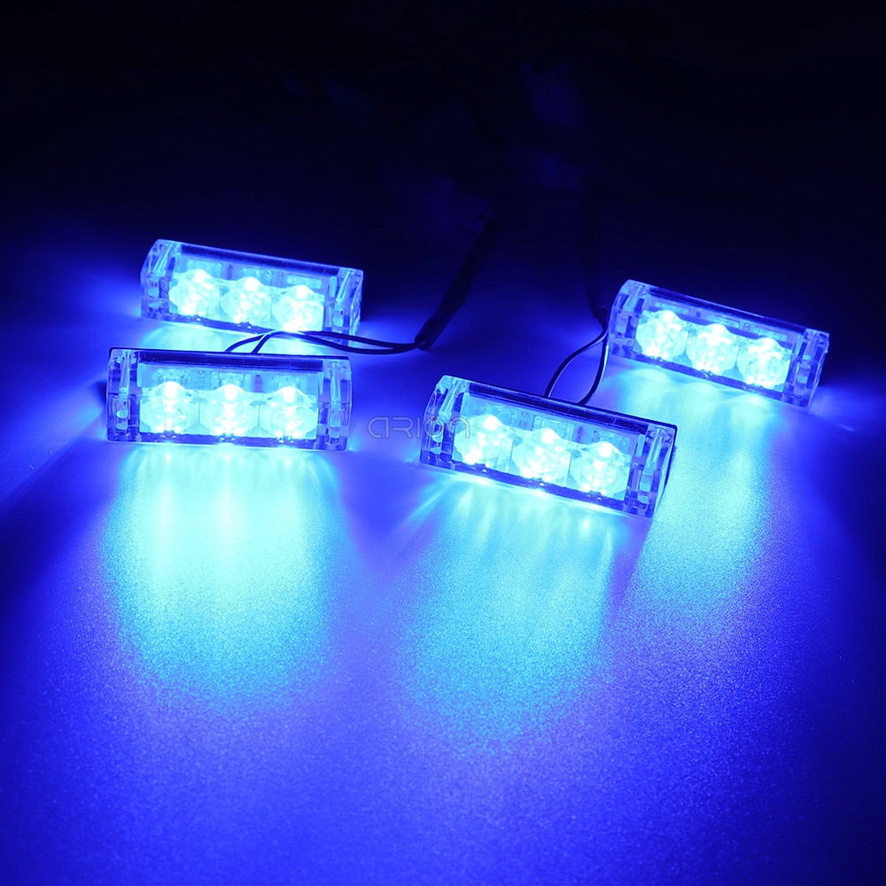 Lampy ostrzegawcze stroboskopowe 4xLED niebieskie