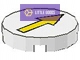 LEGO 4150p04 - (White) - Tile, Round 2 x 2 with Yellow Arrow