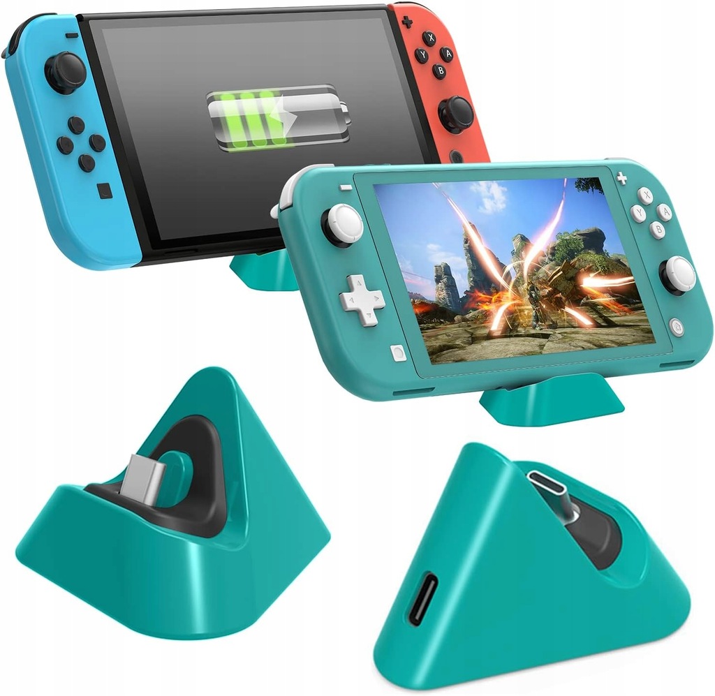 Stacja ładująca ładowarka podstawka do Switch Lite Turkus