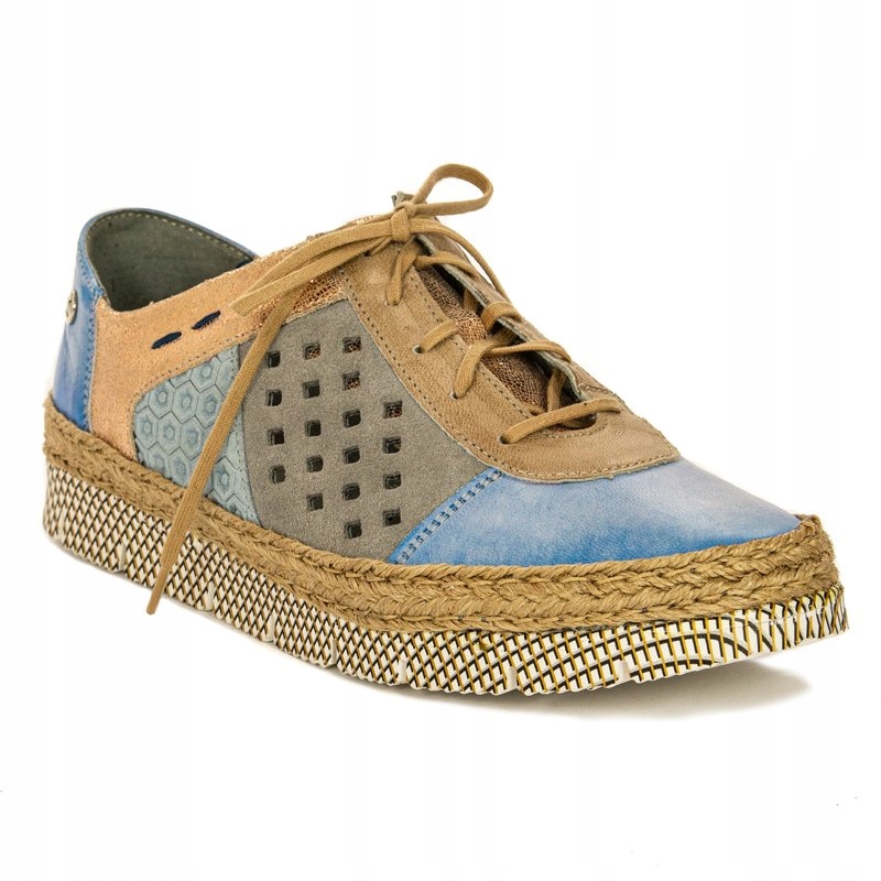 Espadryle Maciejka 03339-06 skóra niebieskie r.40