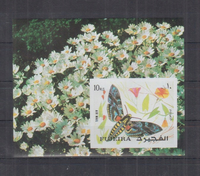 U49. MNH Fujeira Natura Fauna Owady Motyle Imperf