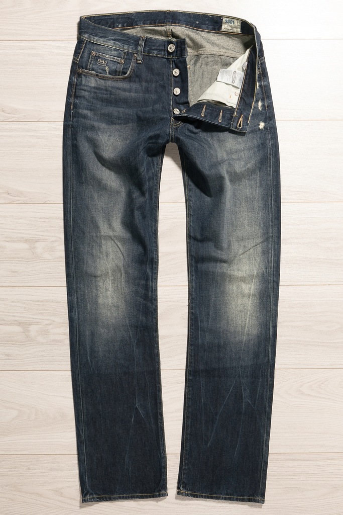 G-STAR RAW 3301 VINTAGE SPODNIE JEANSY 34/34