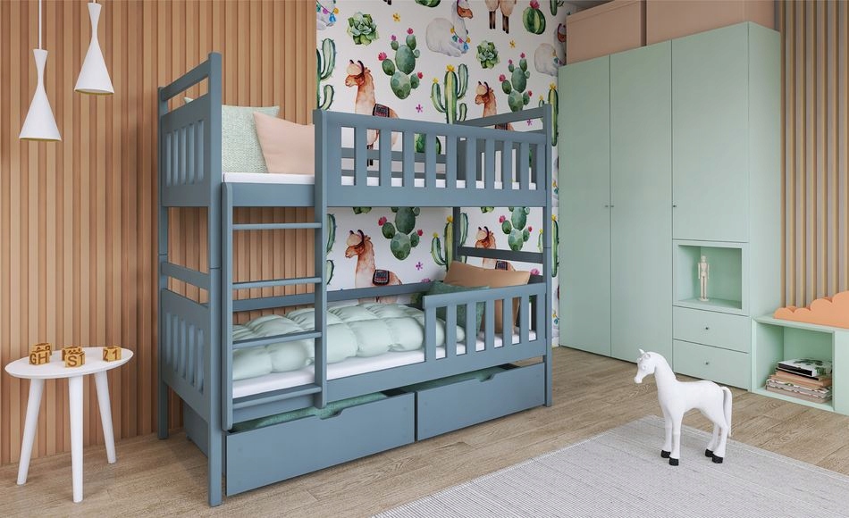 Łóżko piętrowe 2-osobowe MONIŚ 80x180+materace