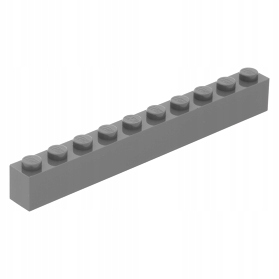 LEGO 6111 brick 1x10 ciemno szary DBG. ZB12