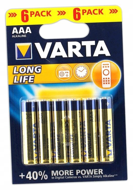 6X Baterie alkaliczne Varta Longlife LR03 AAA 4103