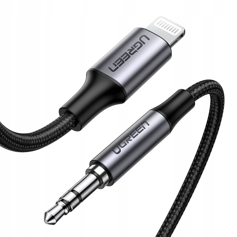 Ugreen kabel przewód audio AUX MFI Lightning - 3,5 mm mini jack 1 m szary (