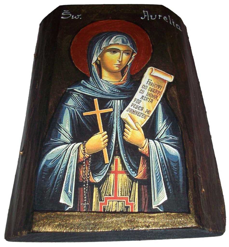 Ikona Święta Aurelia patronka rolników i rybaków