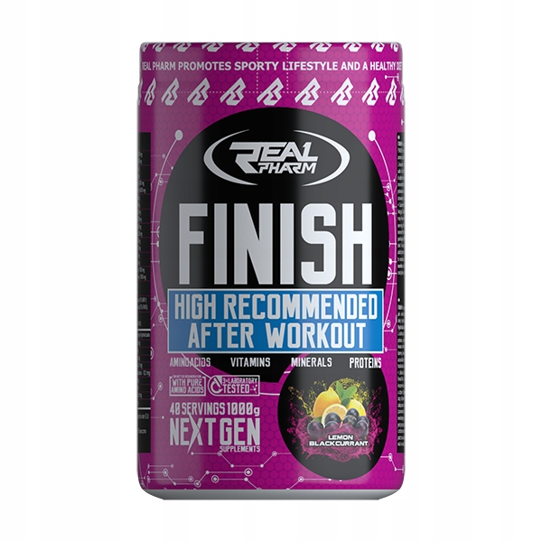 REAL PHARM FINISH 500G, OWOCE LEŚNE Potreningówka na regenerację w proszku