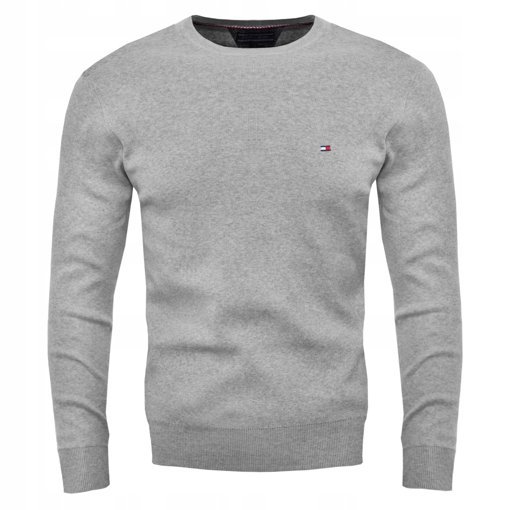 TOMMY HILFIGER SWETER MĘSKI KLASYK SZARY r. L