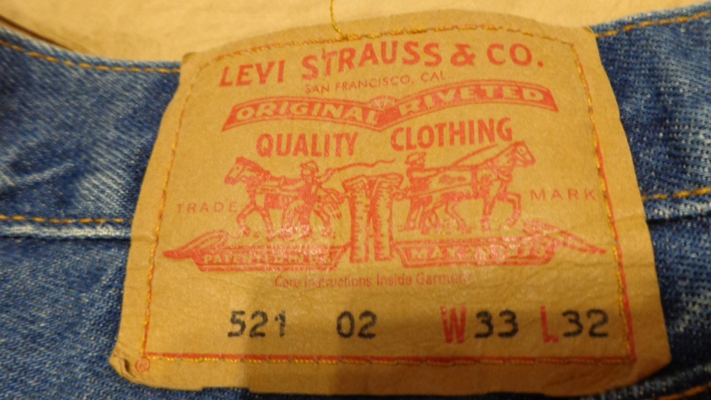 LEVIS STRAUSS 521 VINTAGE JEANS MEN 33*32/34