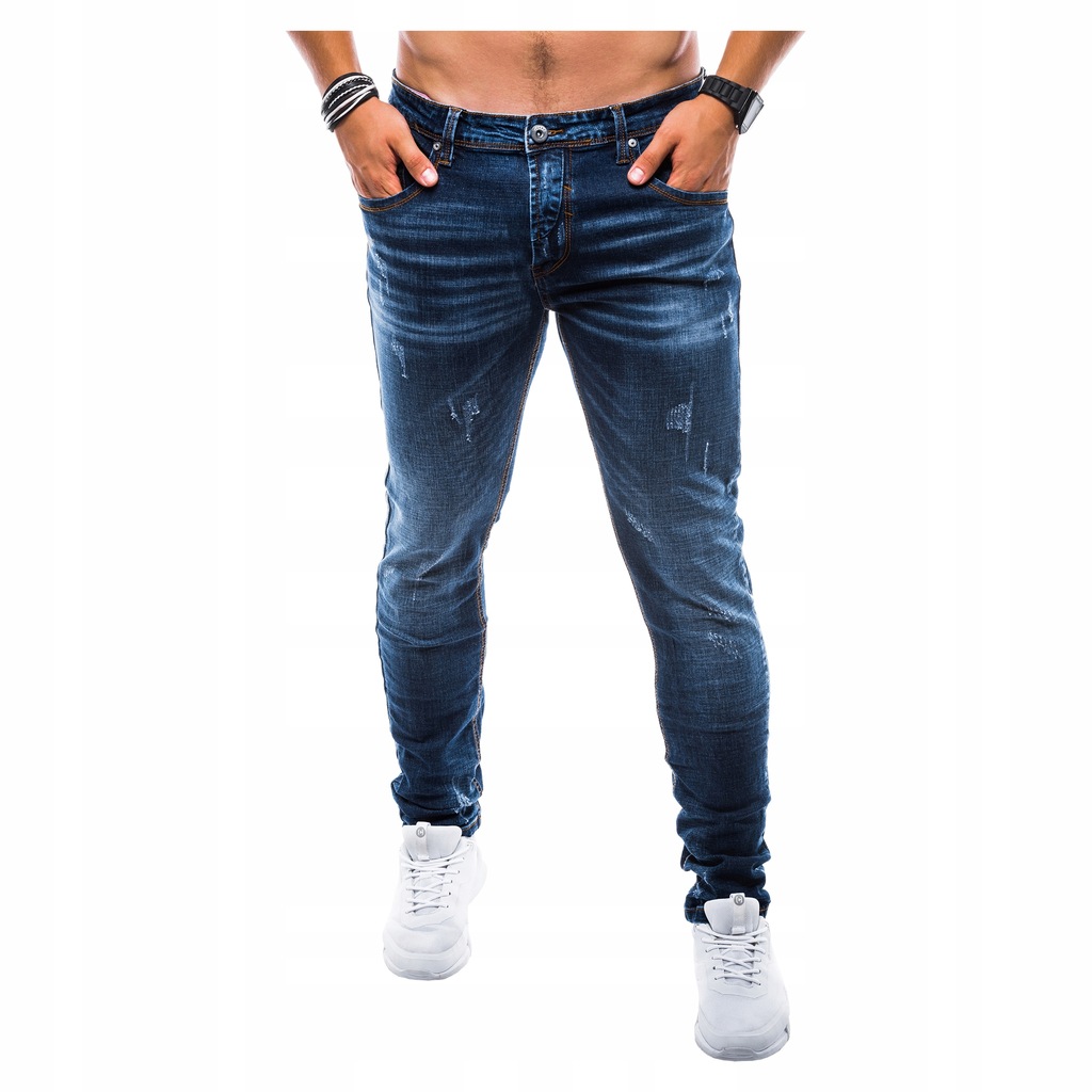 Jeansy męskie z przetarciami dżinsy P748 jeans M