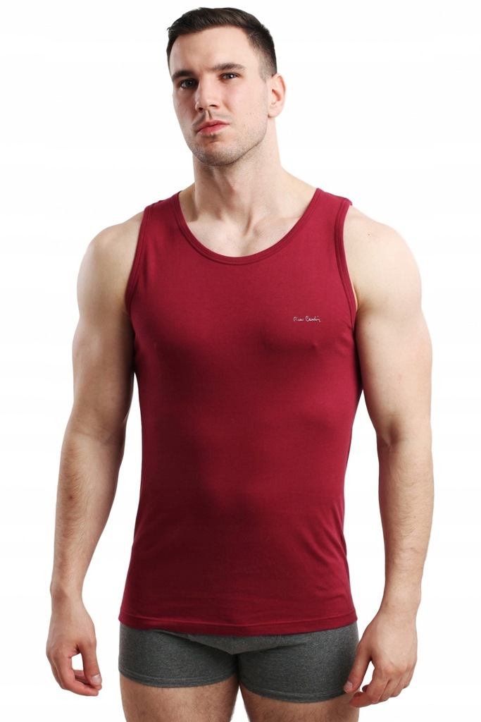 Pierre Cardin Tank Top bordowy Podkoszulek M