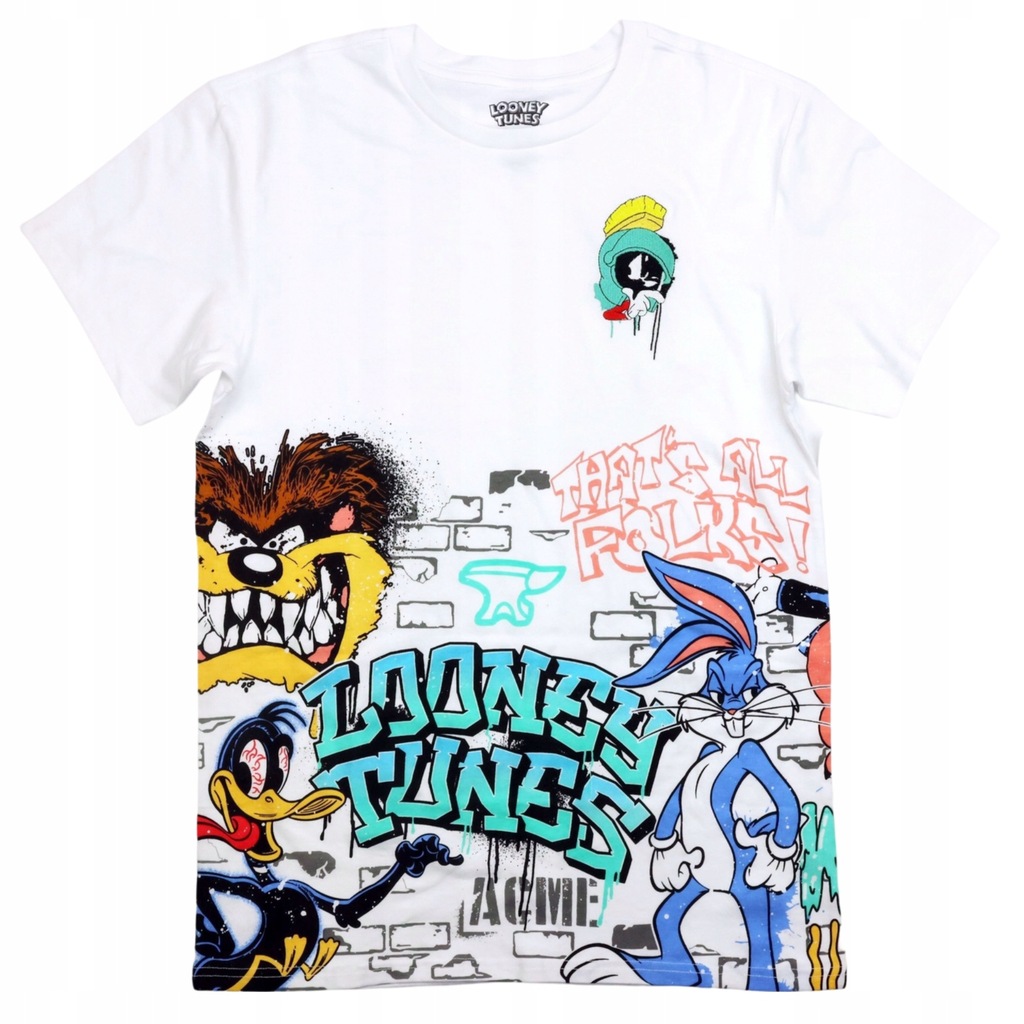 Looney Tunes Zwariowane Melodie Koszulka męska T-shirt r. M Wyszycie nadruk