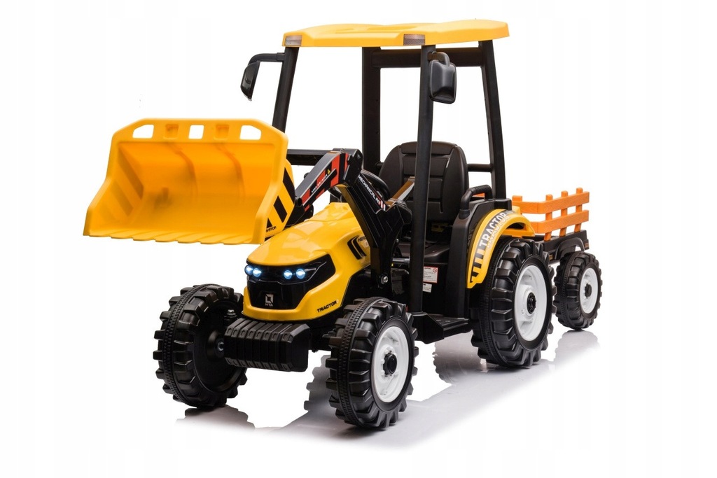 Pojazd Mega Traktor D68 Z Przyczepką Żółty