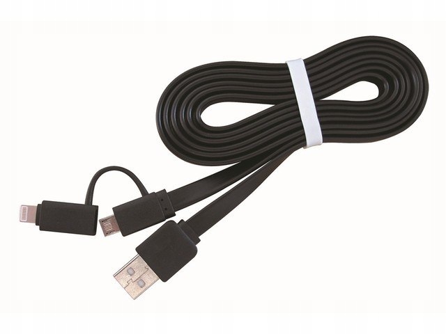 Kabel USB AM->Micro-BM/ Lightning Apple 1m