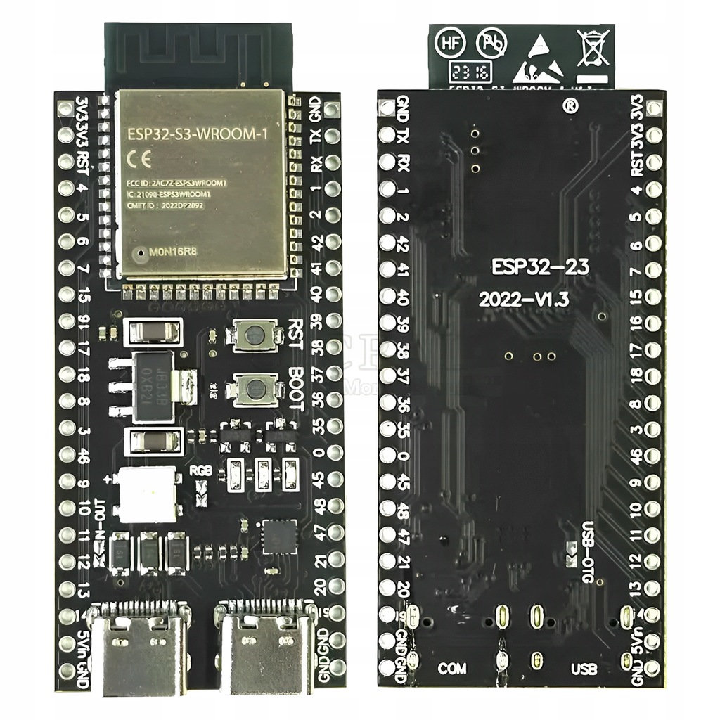 Płytka ESP32-S3-DevKitC-1-N16 z WiFi, Bluetooth LE, 16 MB Flash 512 kB SRAM