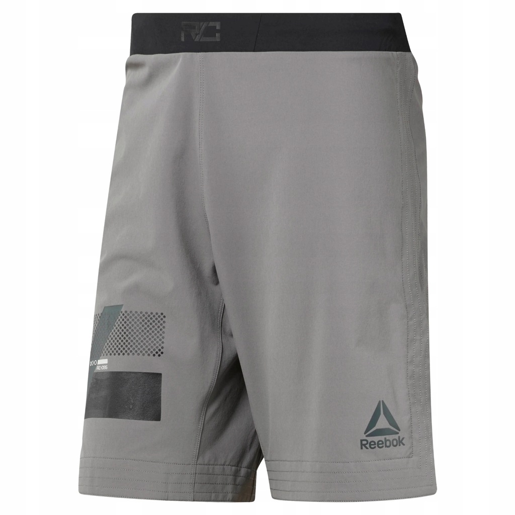 REEBOK COMBAT TECH WOVEN GREY SHORTS BOXING MMA L