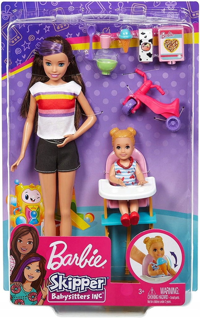 LALKA BARBIE OPIEKUNKA dziecko zestaw do karmienia