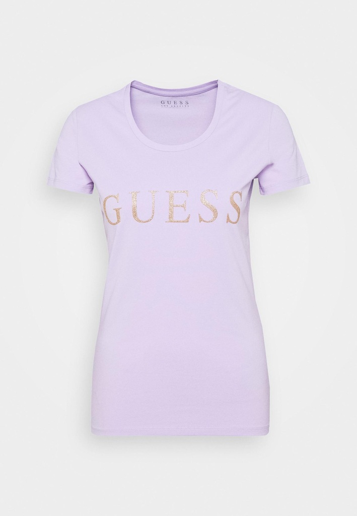 A2I209*GUESS T-SHIRT FIOLETOWY PROSTY LOGO L S00