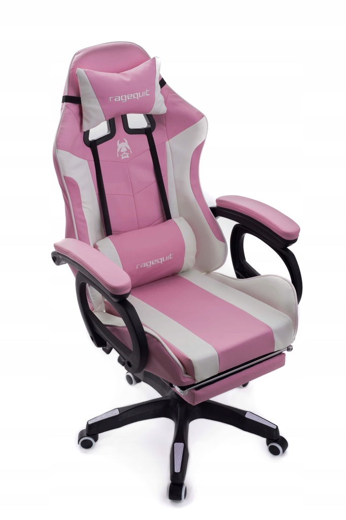 FOTEL OBROTOWY GAMINGOWY RAGEQUIT GRACZA RÓŻOWY