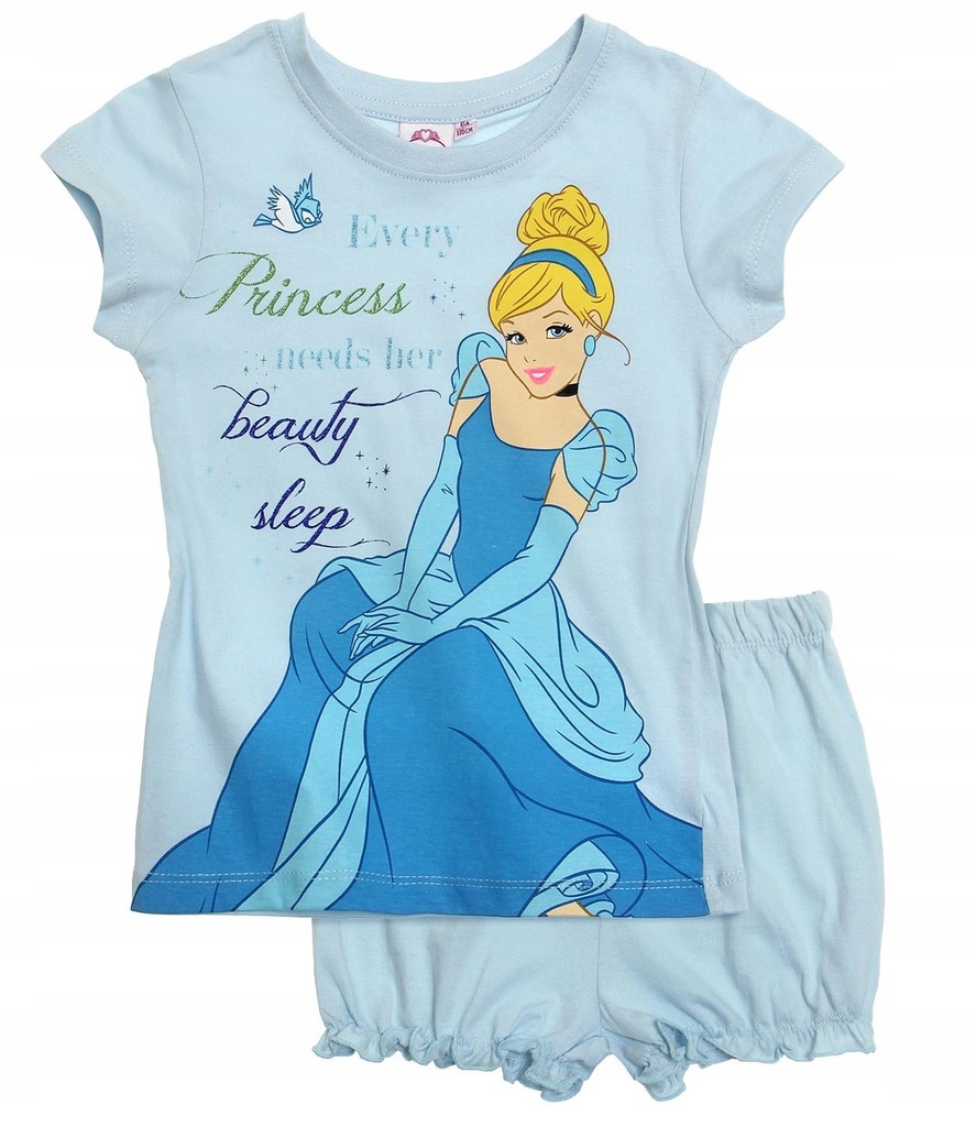 Piżama Księżniczki Disney błękitna 128 WYPRZEDAŻ
