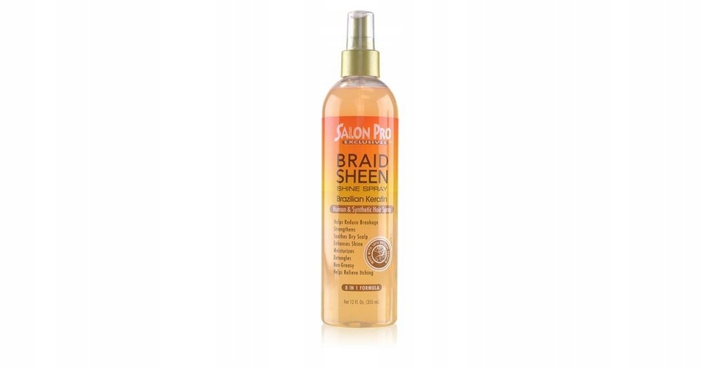 SALON PRO EXCLUSIVES BRAID SHEEN SHINE SPRAY OLEJ KERATYNOWY 355 ml.