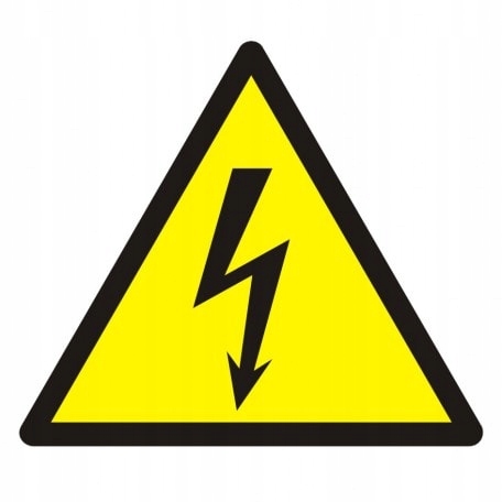 Znak Ostrzeżenie przed napięciem elektrycznym PCV