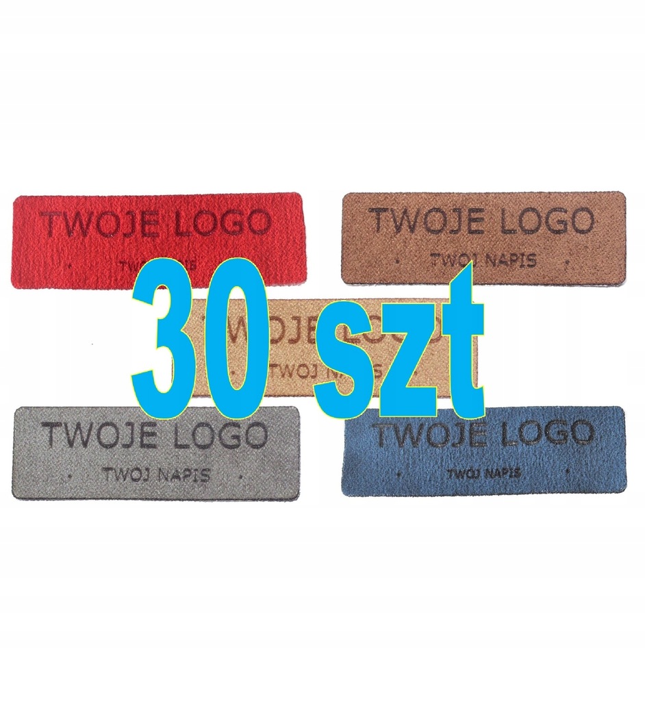 NASZYWKI PERSONALIZOWANE MATERIAŁOWE NAPIS LOGO 30