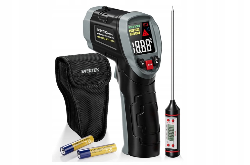 Termometr na podczerwień Eventek+Termomet do mięsa