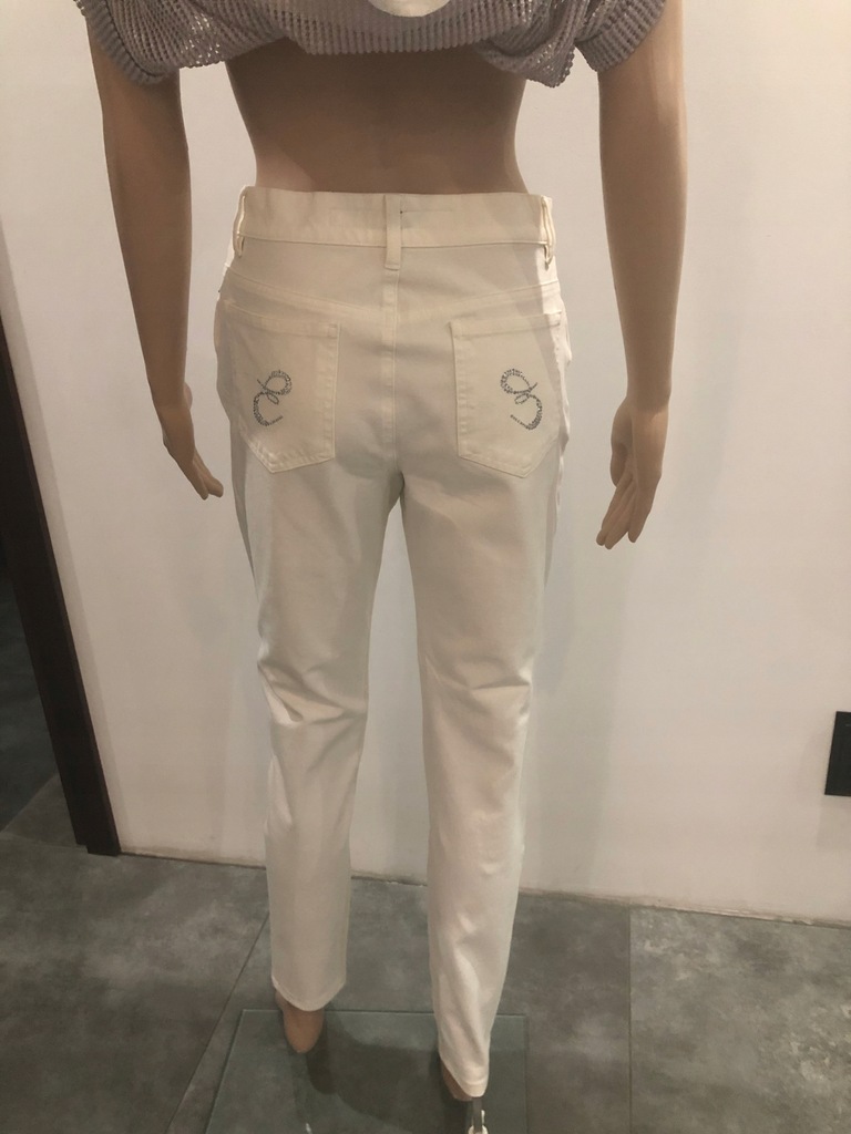ESCADA białe jeansy S/M BDB elastan cyrkonie