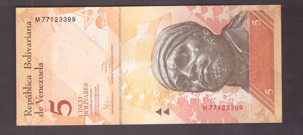 Wenezuela - Banknot - 5 Bolivares 2011 rok