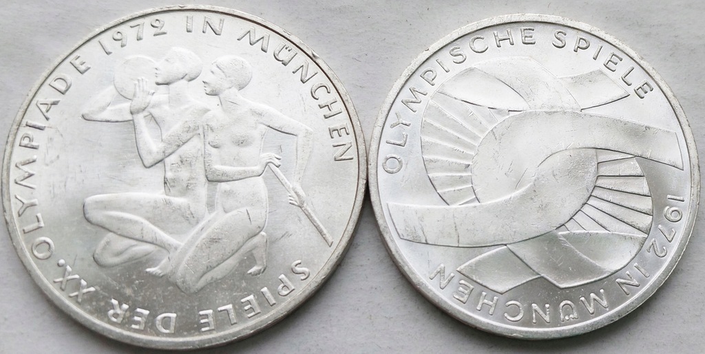 Niemcy - zestaw : 2 x 10 marek - 1972 G - Igrzyska Olimpijskie - srebro