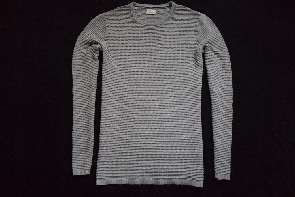 SELECTED HOMME sweter sweterek szary wzór 3D_____M