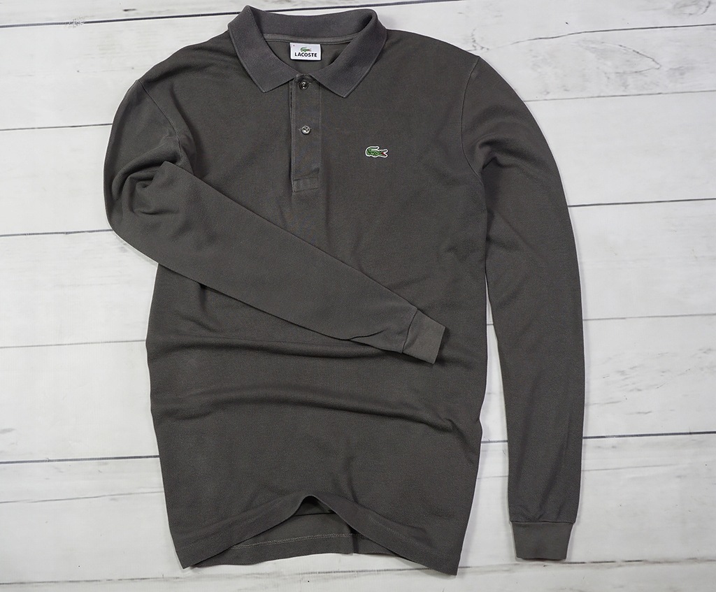 LACOSTE _ KOSZULKA POLO SZARA _ XL _ LONG SLEEVE