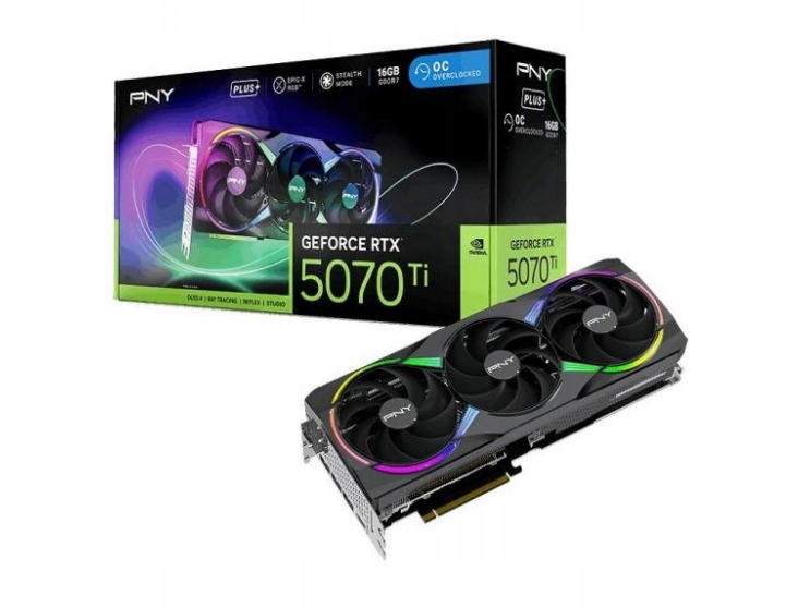 PNY GeForce RTX 5070 Ti EPIC-X RGB Triple Fan Plus 16GB OC DLSS 4