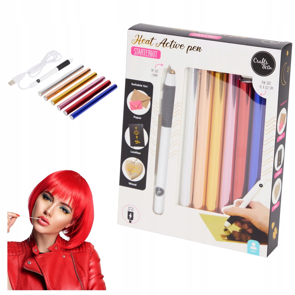 Pióro Termiczne Długopis HOT FOIL zestaw 6x folia PREZENT