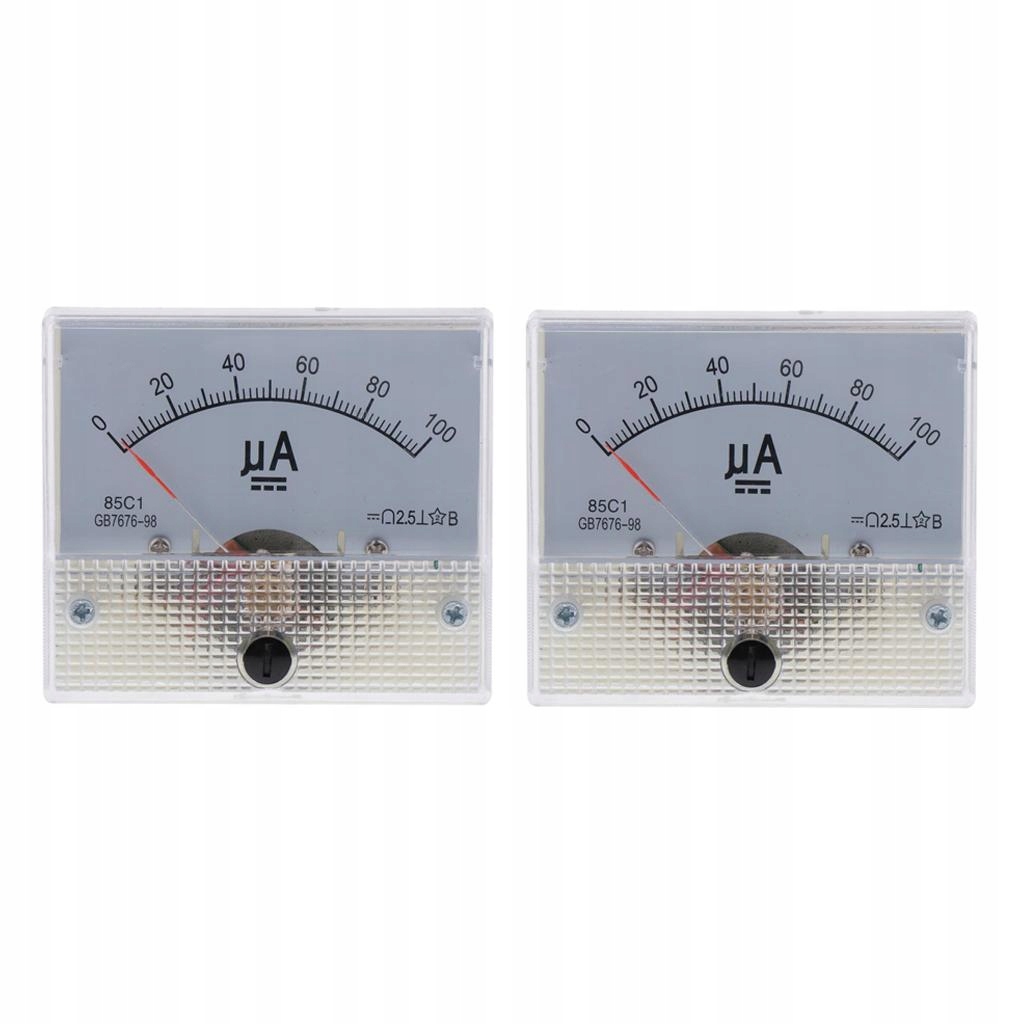 2pcs Rectangle Accurate DC Analog Ammeter