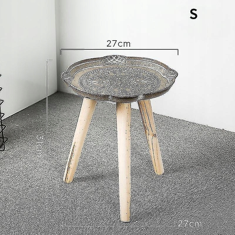 Round Coffee Table Tray Wood Sofa Side Low Storage 12845708623