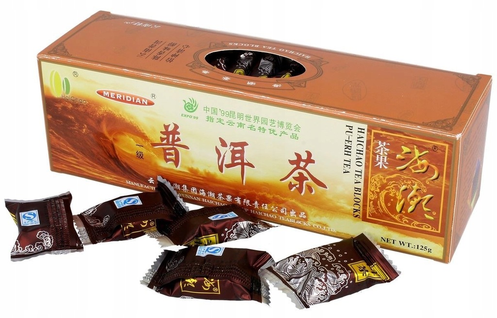 Herbata Pu-Erh czerwona prasowana w kostkach 125g