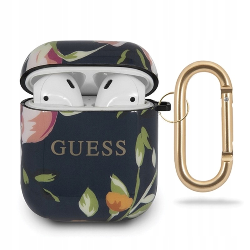 Guess Flower Collection Etui Airpods Niebieskie