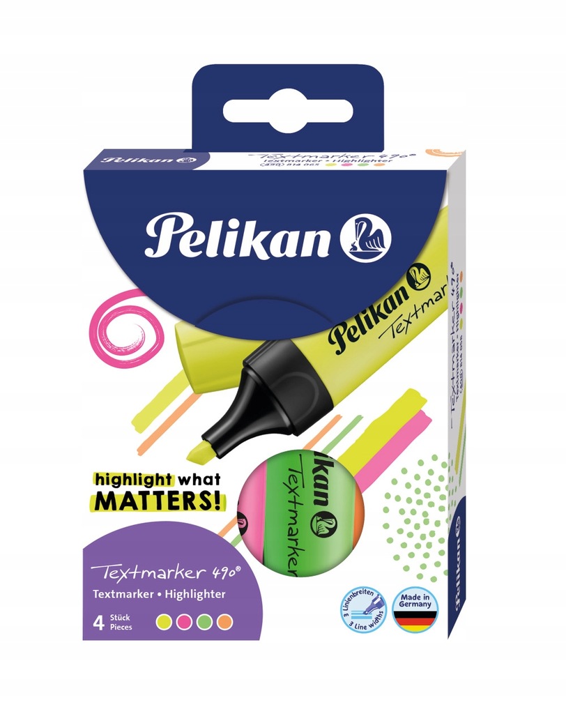 Zakreślacz 490 Pelikan 4 kolory