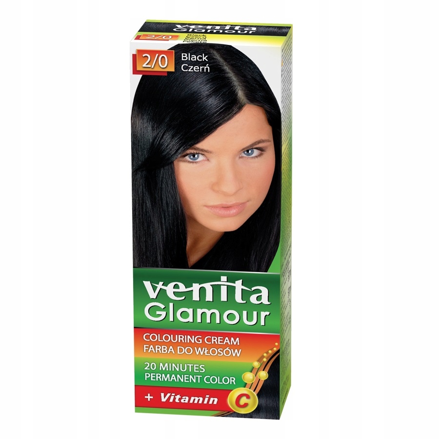 Venita Glamour farba do włosów 2/0 Czerń P1