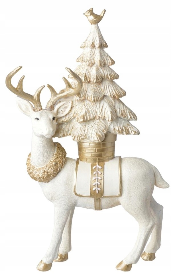 PIĘKNA FIGURKA RENIFER 25 CM PREMIUM ŚWIĘTA LED