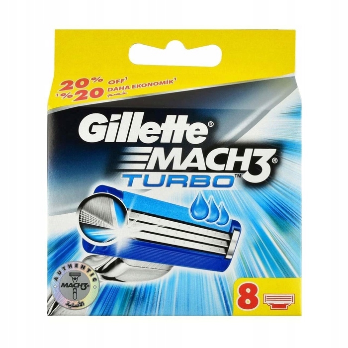 Gillette Mach3 Turbo Wkłady do maszynki 8szt