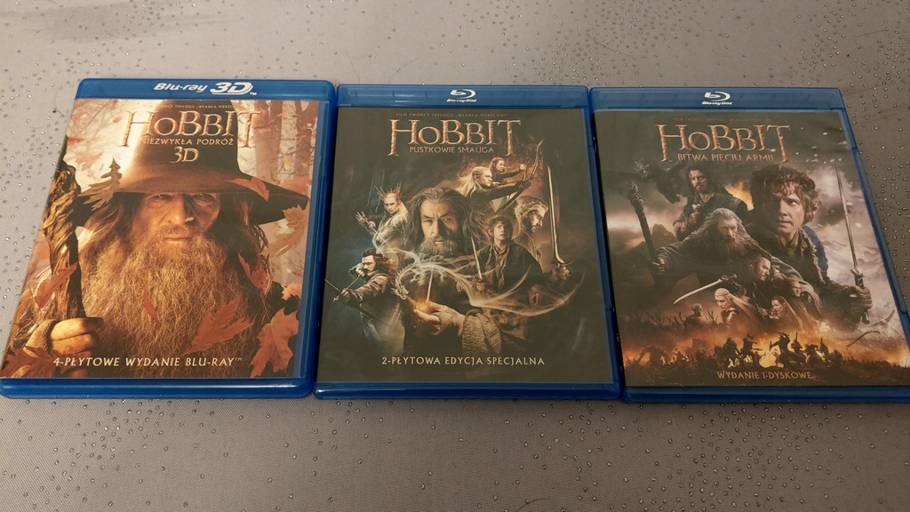 HOBBIT: TRYLOGIA PL 3 FILMY BLU-RAY!! NA PREZENT