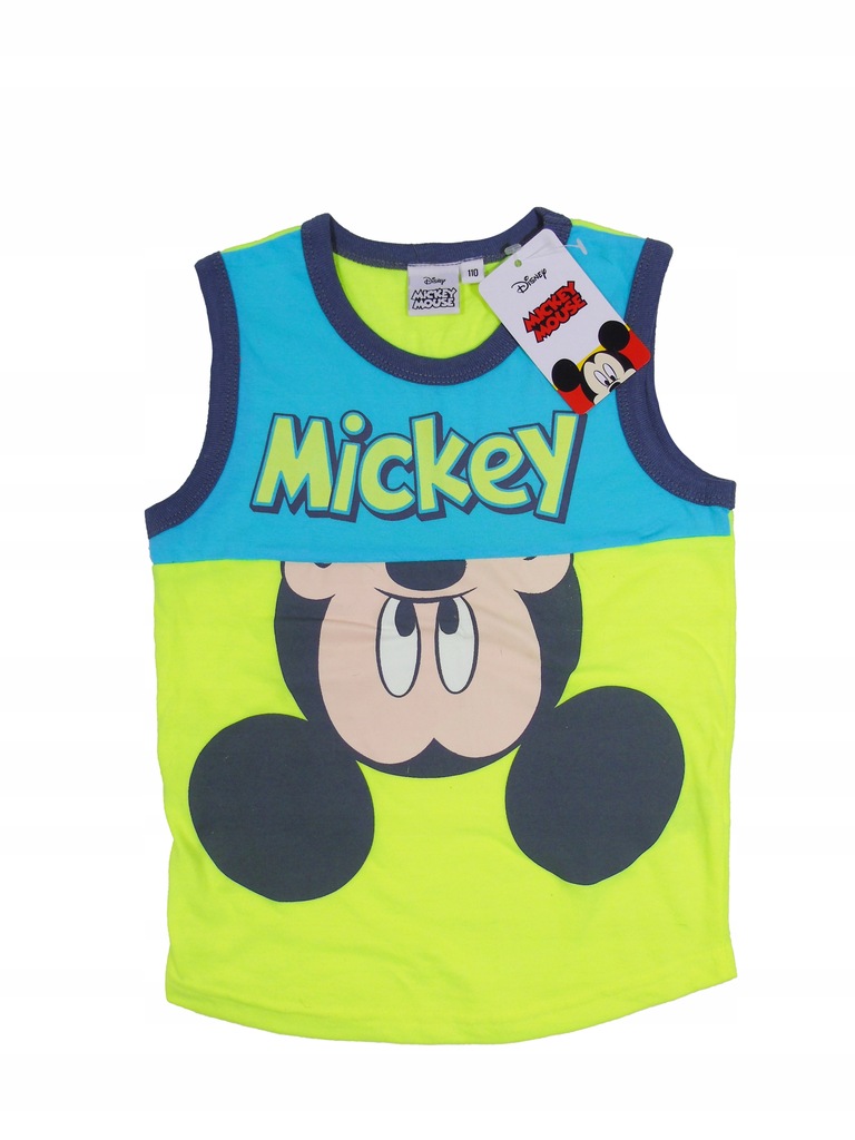 Żółta neon Koszulka Top na ramki MYSZKA MICKEY 110